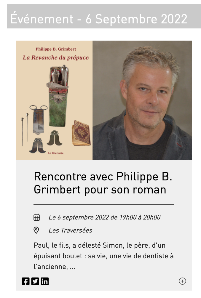 La librairie Les Traversées reçoit Philippe B. Grimbert