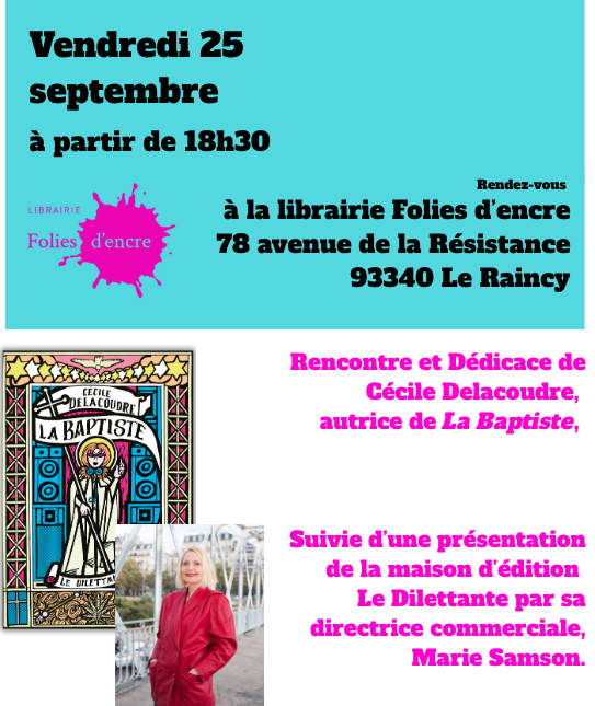 Techno, mystique et littérature avec Cécile Delacoudre à la librairie Folies d&rsquo;encre